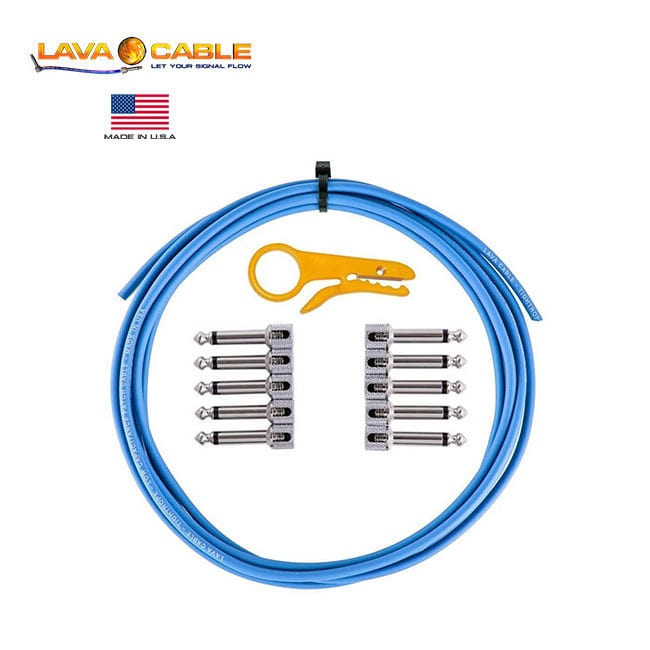 Lava Tightrope Solder-Free Kit Blue(Tightrope Solid Core Cable + 10 R/A Plugs)