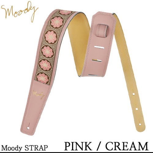 Moody Leather Hippie - 2.5&quot; - Std (Pink / Cream) - 무디 스트랩