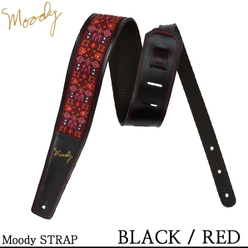Moody Leather Hippie - 2.5&quot; - Std (Black / Red) - 무디 스트랩