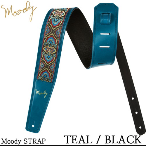 Moody Leather Hippie - 2.5&quot; - Std (Teal / Black) - 무디 스트랩
