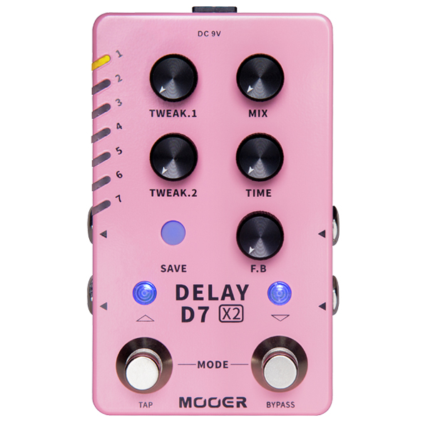 Mooer D7 X2 Dual Footswitch Stereo Delay Pedal / 무어오디오 딜레이 페달