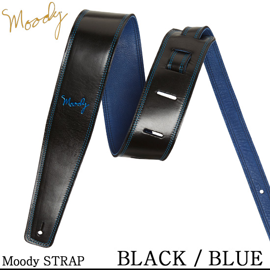 Moody Leather / Leather - 2.5&quot; - Std (Black / Blue) - 무디 스트랩