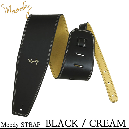 Moody Leather / Suede - 4.0&quot; - Std (Black / Cream) - 무디 스트랩