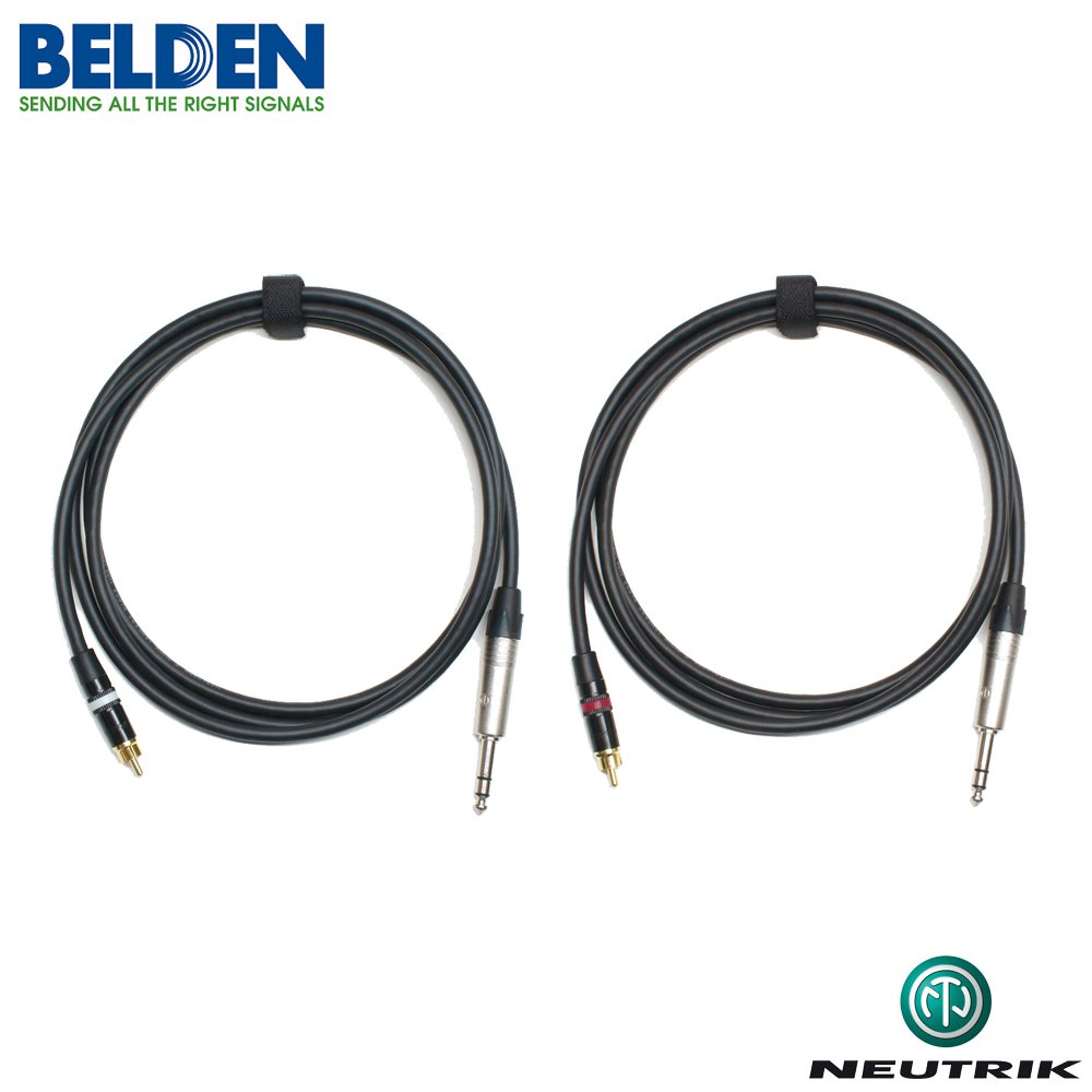 Belden BN-74RTRS35 벨덴 50974 고급형 오디오케이블 / 35미터, RCA(plug) - 6.3mm(TRS) 타입, NEUTRIK, REAN 커넥터 (2개 1세트)