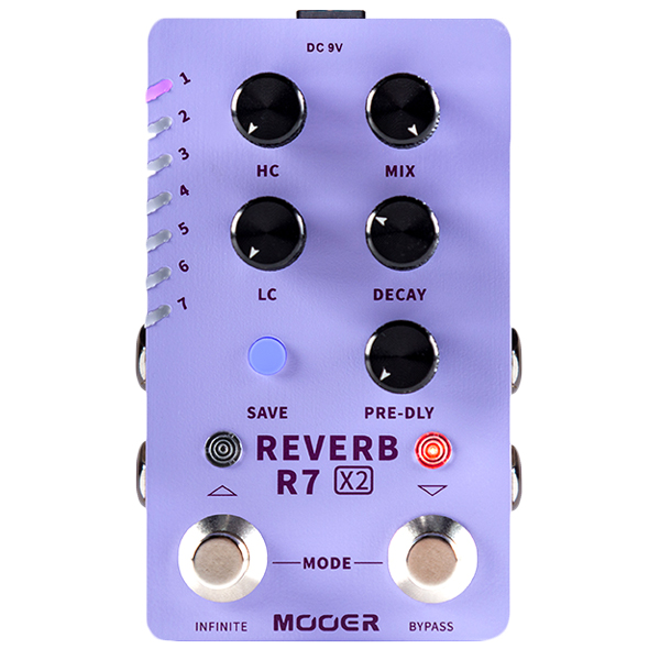 Mooer R7 X2 Dual Footswitch Stereo Reverb Pedal / 무어오디오 스테레오 리버브 페달