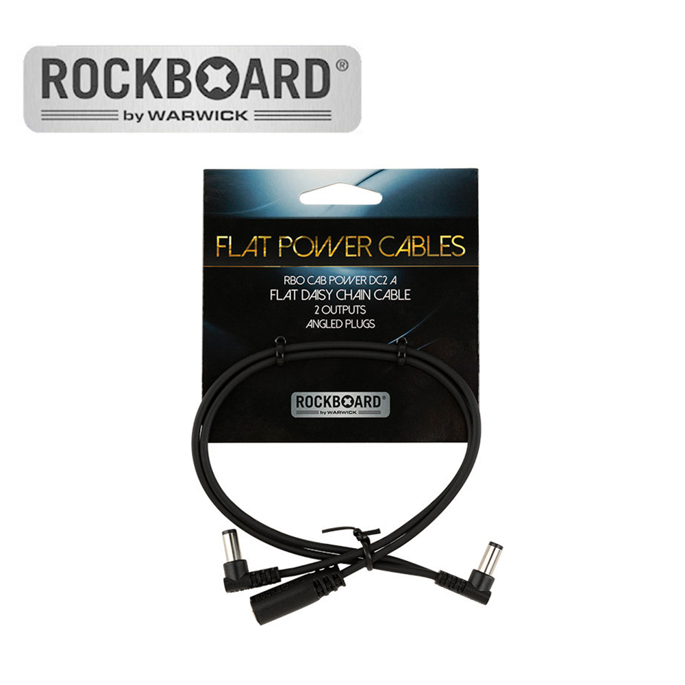 Rockboard Flat Daisy Chain Cable 2 Outputs , Angled - 락보드 플랫 데이지 체인 케이블 2 아웃풋