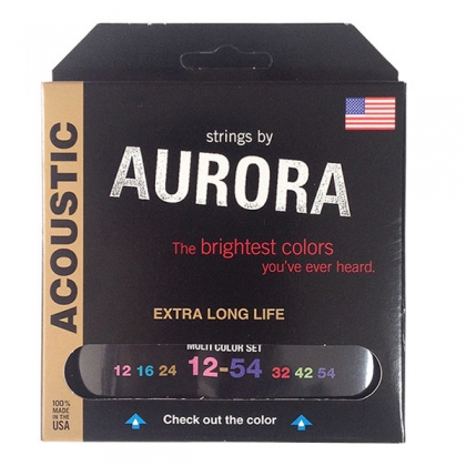 AURORA 통기타줄 Multicolor 어쿠스틱기타 스트링 (012-054) Multicolor