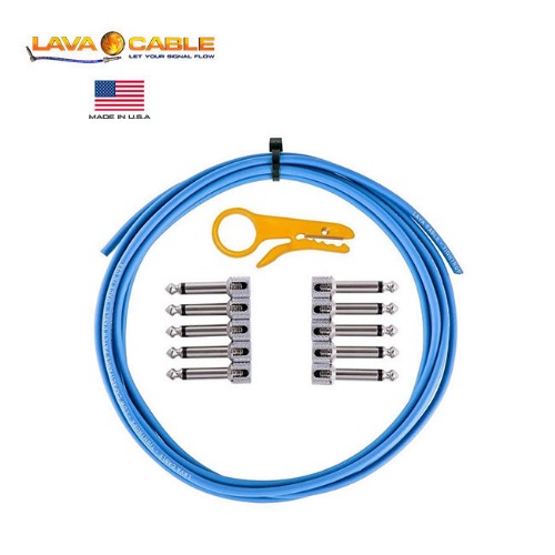 Lava Tightrope Solder-Free Kit Blue(Tightrope Solid Core Cable + 10 R/A Plugs)