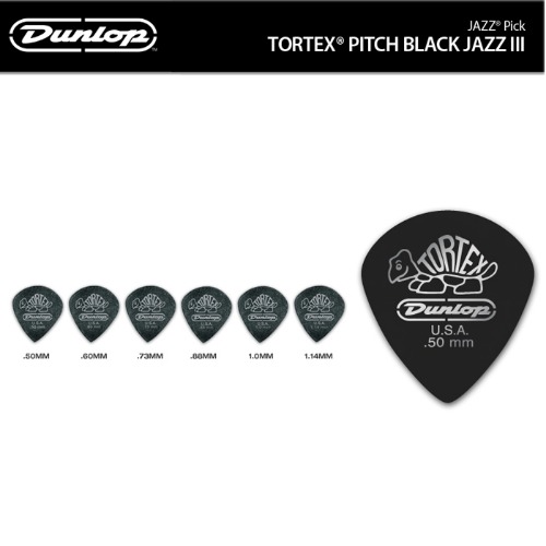 Dunlop TORTEX PITCH BLACK JAZZ III