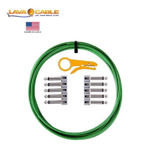 Lava Tightrope Solder-Free Kit Green(Tightrope Solid Core Cable + 10 R/A Plugs)