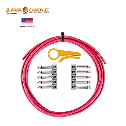 Lava Tightrope Solder-Free Kit Red(Tightrope Solid Core Cable + 10 R/A Plugs)