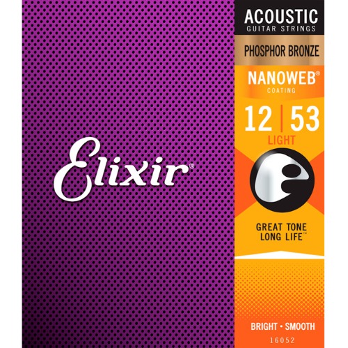 Elixir - NANOWEB Phosphor Bronze Acoustic Light / 나노웹 어쿠스틱 스트링 012-053 (16052)