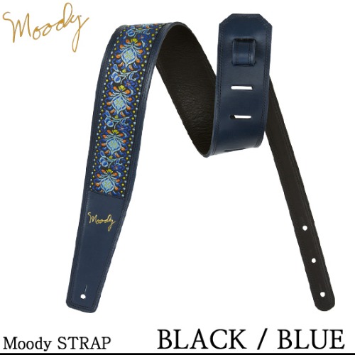 [Moody] Leather Hippie - 2.5&quot; - Std (앞면 : Black / Blue, 뒷면 : Black) / 무디 스트랩