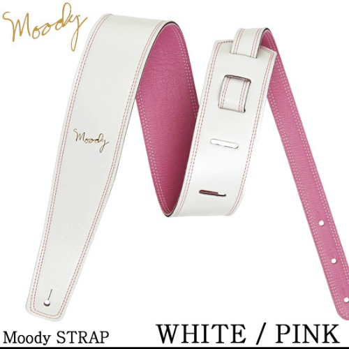[Moody] Leather / Leather - 2.5&quot; - Std (White / Pink) / 무디 스트랩
