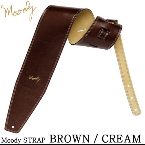 [Moody] Leather / Suede- 4.0&quot; - Std (Brown / Cream) / 무디 스트랩