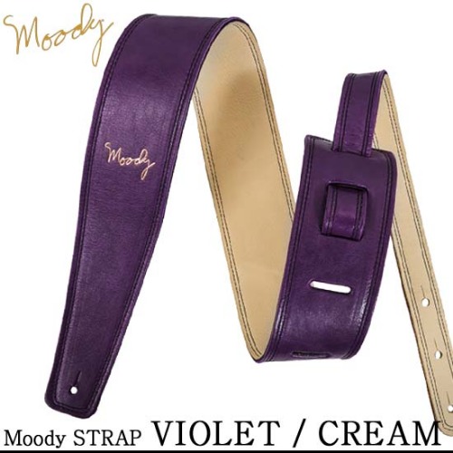 [Moody] Leather / Leather - 2.5&quot; - Std (Violet / Cream) / 무디 스트랩