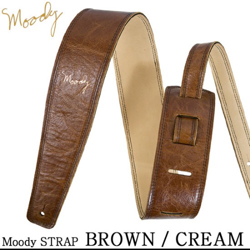 Moody Distressed Leather 2.5&quot; Std - (Brown/Cream) - 빈티지 레릭 디자인 - 무디 스트랩