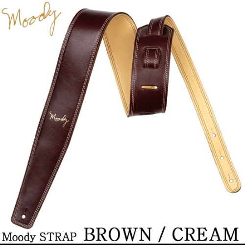 [Moody] Leather / Suede - 2.5&quot; - Std (Brown / Cream) / 무디 스트랩