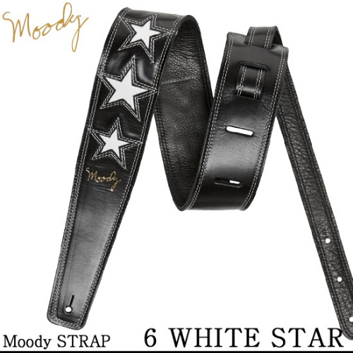 [Moody] Leather 6 Star - Std (Black / White) / 무디 스트랩