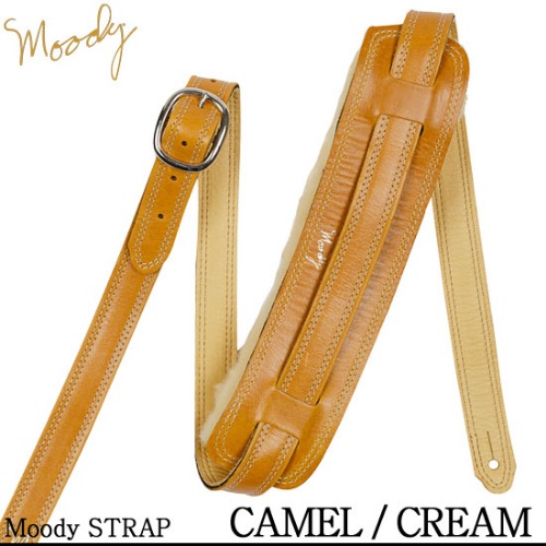 [Moody] Leather / Sheepskin - Vintage - Std (Camel / Cream) / 무디 스트랩