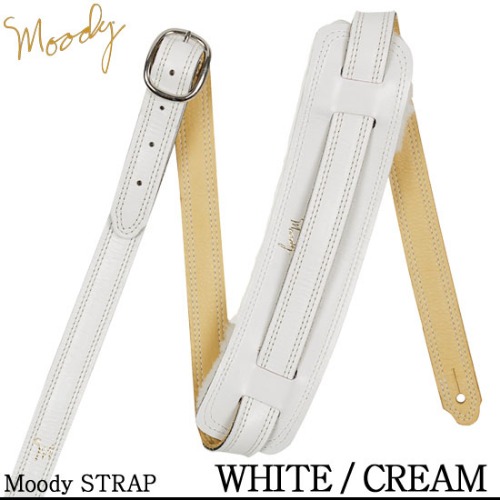 [Moody] Leather / Sheepskin - Vintage - Std (White / Cream) / 무디 스트랩