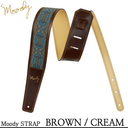 [Moody] Leather Hippie - 2.5&quot; - Std (앞면 : Brown / Cream, 뒷면 : Brown) / 무디 스트랩