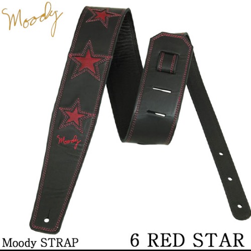 [Moody] Leather 6 Star - Std (Black / Red) / 무디 스트랩