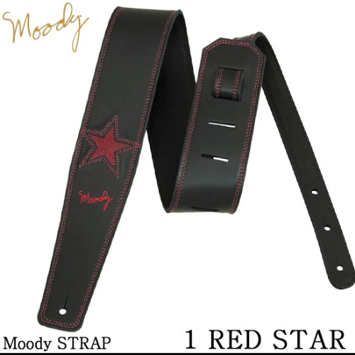 Moody Leather 1 Star - Std (Black / Red) - 무디 스트랩