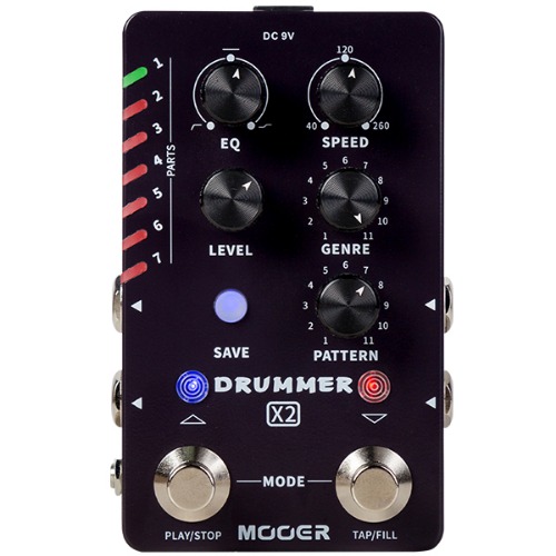 Mooer DRUMMER X2 Dual Footswitch Drum Machine Pedal / 무어오디오 드럼 머신 페달
