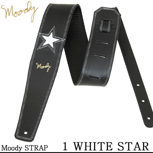Moody Leather 1 Star - Std (Black / White) - 무디 스트랩