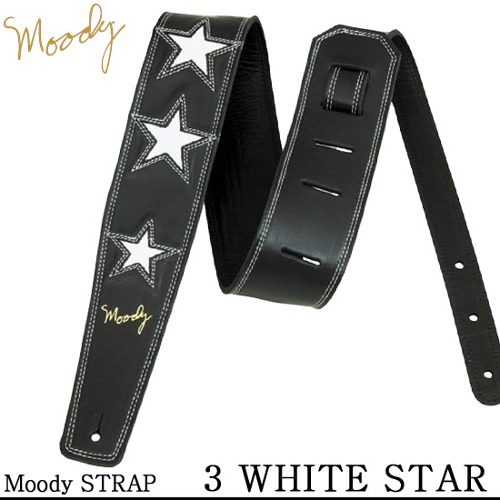 Moody Leather 3 Star - Std (Black / White) - 무디 스트랩