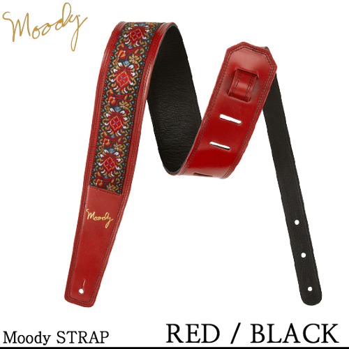 Moody Leather Hippie - 2.5&quot; - Std (Red / Black) - 무디 스트랩