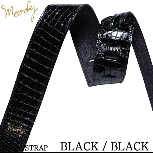 Moody Faux Gator Leather 2.5&quot; Std - (Black/Black) - 무디스트랩 악어가죽 디자인