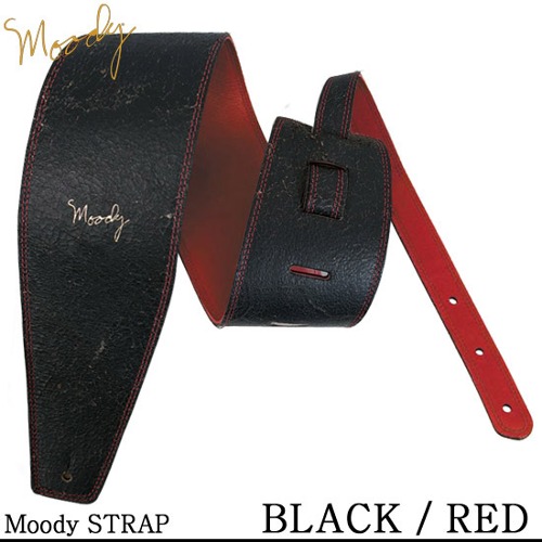 Moody Distressed Leather 4.0&quot; Std - (Black/Red) - 빈티지 레릭 디자인  - 무디 스트랩