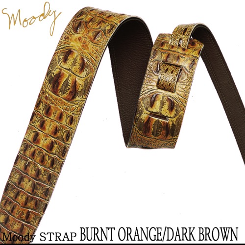 Moody Faux Gator Leather 2.5&quot; Std - (BurntOrange / DarkBrown) - 무디스트랩 악어가죽 디자인
