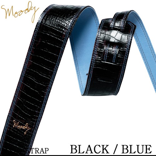 Moody Faux Gator Leather 2.5&quot; Std - (Black/Blue) - 무디스트랩 악어가죽 디자인