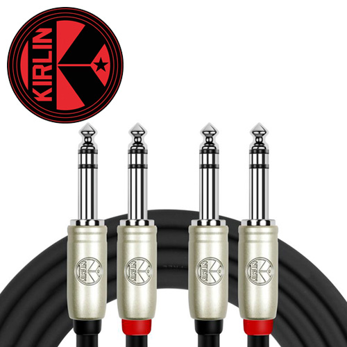 Kirlin Original Dual 3M BK 2x 1/4&quot; TRS Plug - 2x 1/4&quot; TRS Plug (AP-407PR) 패치 케이블