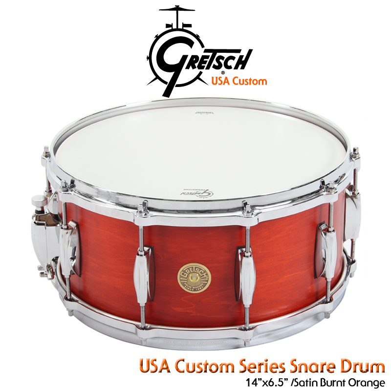 Gretsch USA Custom Snare &#039;Satin Burnt Orange&#039; 14x6.5&quot; /C-65141S-SWO