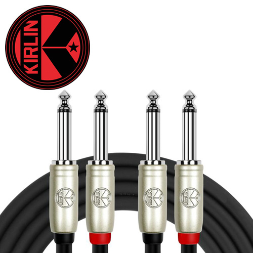 Kirlin Original Dual 3M BK 2x 1/4&quot; Mono Plug - 2x 1/4&quot; Mono Plug (AP-405PR) 패치 케이블