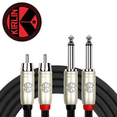Kirlin Original Dual 3M BK 2x 1/4&quot; Mono Plug - 2x?RCA Plug (AP-403PR) 패치 케이블