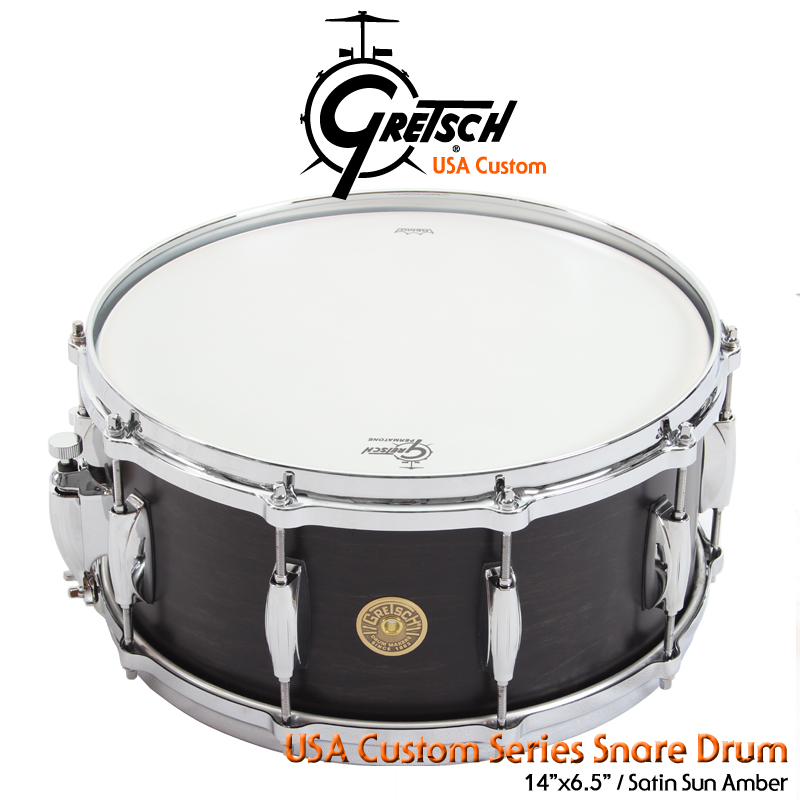 Gretsch USA Custom Snare &#039;Satin Ebony&#039; 14x6.5&quot; /C-65141S-SEB