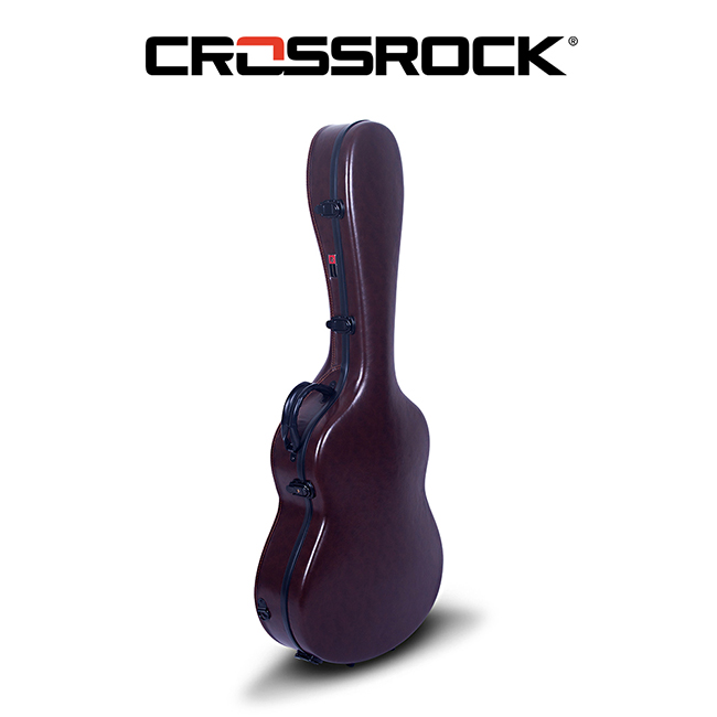 CROSSROCK - CRF1000DBRL 통기타용 Fiberglass 하드케이스 (Brown Leather Cover)