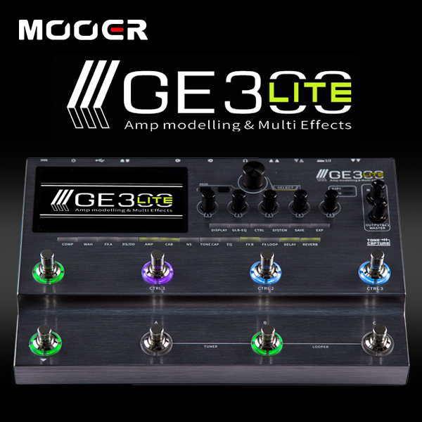 Mooer GE300 LITE Amp Modelling &amp; Multi Effects with Adaptor 무어오디오 멀티 이펙터 (어댑터 포함)