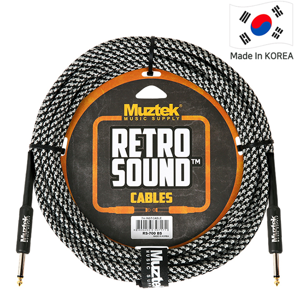 Muztek Cable RS-700/RS700 BS RETRO SOUND Cable (7m) Black/Silver 뮤즈텍 케이블