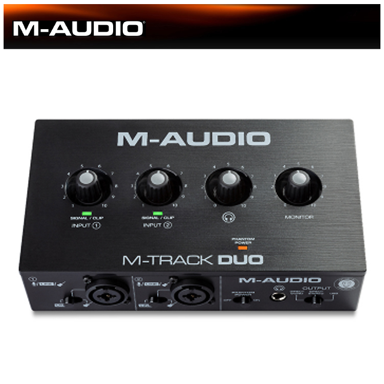 M-Audio M-Track Duo USB Audio Interface / Crystal 프리앰프, 팬텀 파워와 함께 2개의 콤보 인풋을 가진 48kHz, 2채널 USB 오디오 인터페이스