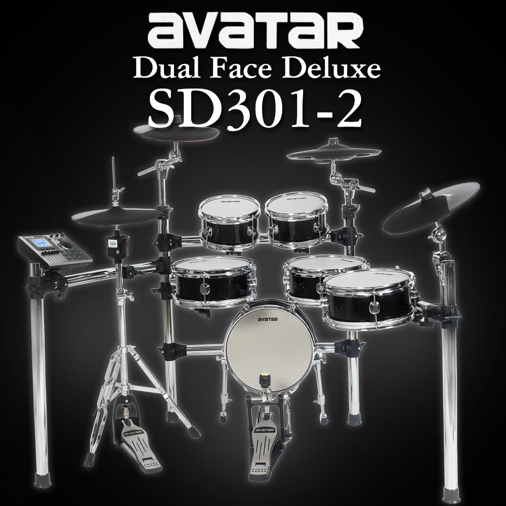 HXW Avatar Dualface Deluxe 전자드럼 (SD301-2SH) /올메쉬6기통+리얼하이햇 / 아바타 / BLACK 컬러