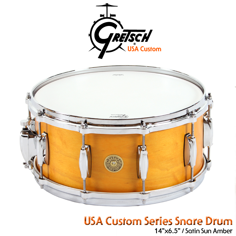 Gretsch USA Custom Snare &#039;Satin Sun Amber&#039; 14x6.5&quot; /C-65141S-SAO