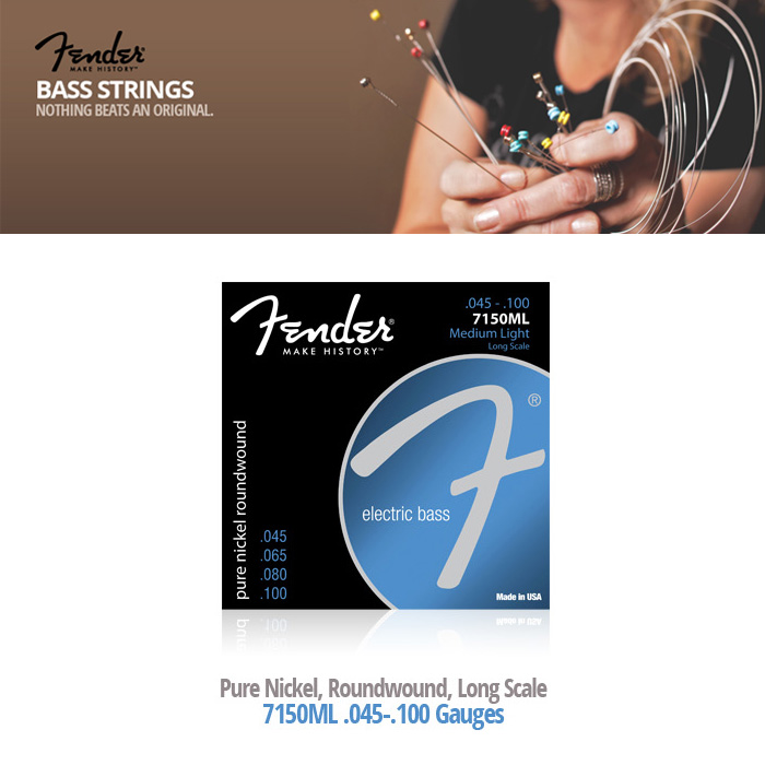Fender 7150ML Pure Nickel Long Scale Bass Strings - Medium Light