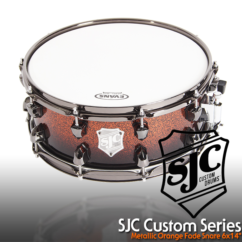 SJC Custom Snare Metallic Orange Fade Snare 14x6&quot;