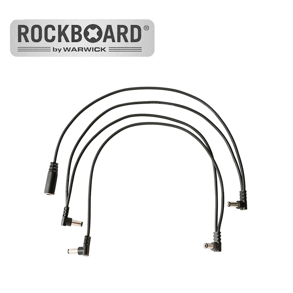 Rockboard Flat Daisy Chain Cable 4 Outputs , Angled - 락보드 플랫 데이지 체인 케이블 4 아웃풋
